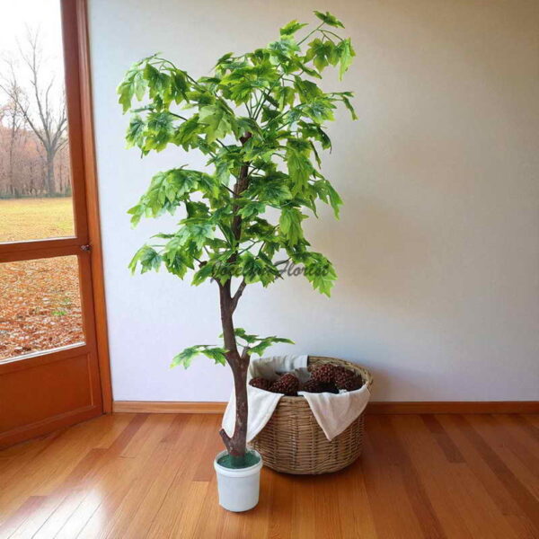 Pohon Maple Kanada Artificial 120 cm Artificial Maple Tree 4 Ft Tanaman Hias Aesthetic Ruang Tamu Koridor Balkon - Image 3