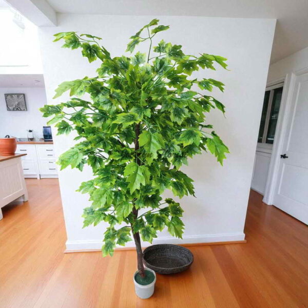Pohon Maple Kanada Tiruan 150 cm Artificial Maple Canada Tree 5 Ft Tanaman Palsu Indoor Ruang Tamu Koridor Balkon - Image 2