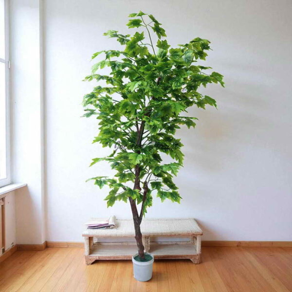 Pohon Maple Kanada Tiruan 150 cm Artificial Maple Canada Tree 5 Ft Tanaman Palsu Indoor Ruang Tamu Koridor Balkon - Image 6