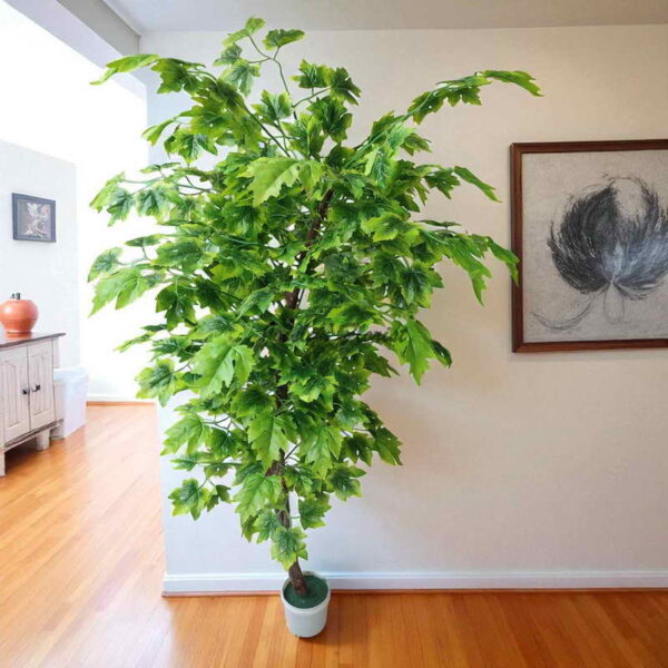 Pohon Maple Kanada Tiruan 150 cm Artificial Maple Canada Tree 5 Ft Tanaman Palsu Indoor Ruang Tamu Koridor Balkon - Image 5