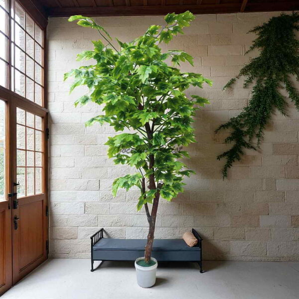 Pohon Maple Kanada Tiruan 150 cm Artificial Maple Canada Tree 5 Ft Tanaman Palsu Indoor Ruang Tamu Koridor Balkon - Image 4