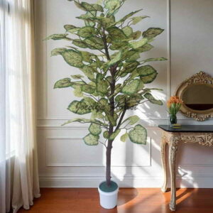 Pohon Sri Gading Plastik 120 cm Artificial Calladium Tree Aesthetic Dekorasi Interior Indoor Sudut Ruangan Realistis