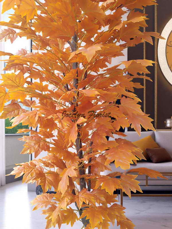 Pohon Maple Palsu Besar Topiary Tinggi 210cm Tanaman Artifisial Realistis Warna Natural Autumn Estetik Premium - Image 4